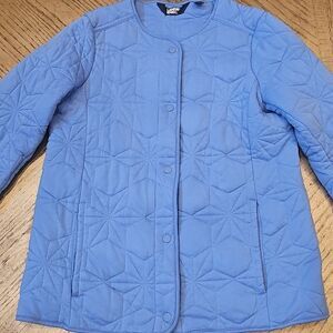 Lands End Light Blue Quilted Jacket Size M